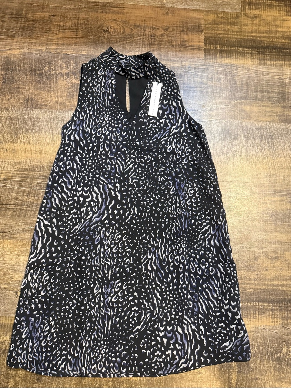 Three Eighty Two Black and White Printed Shift Dress